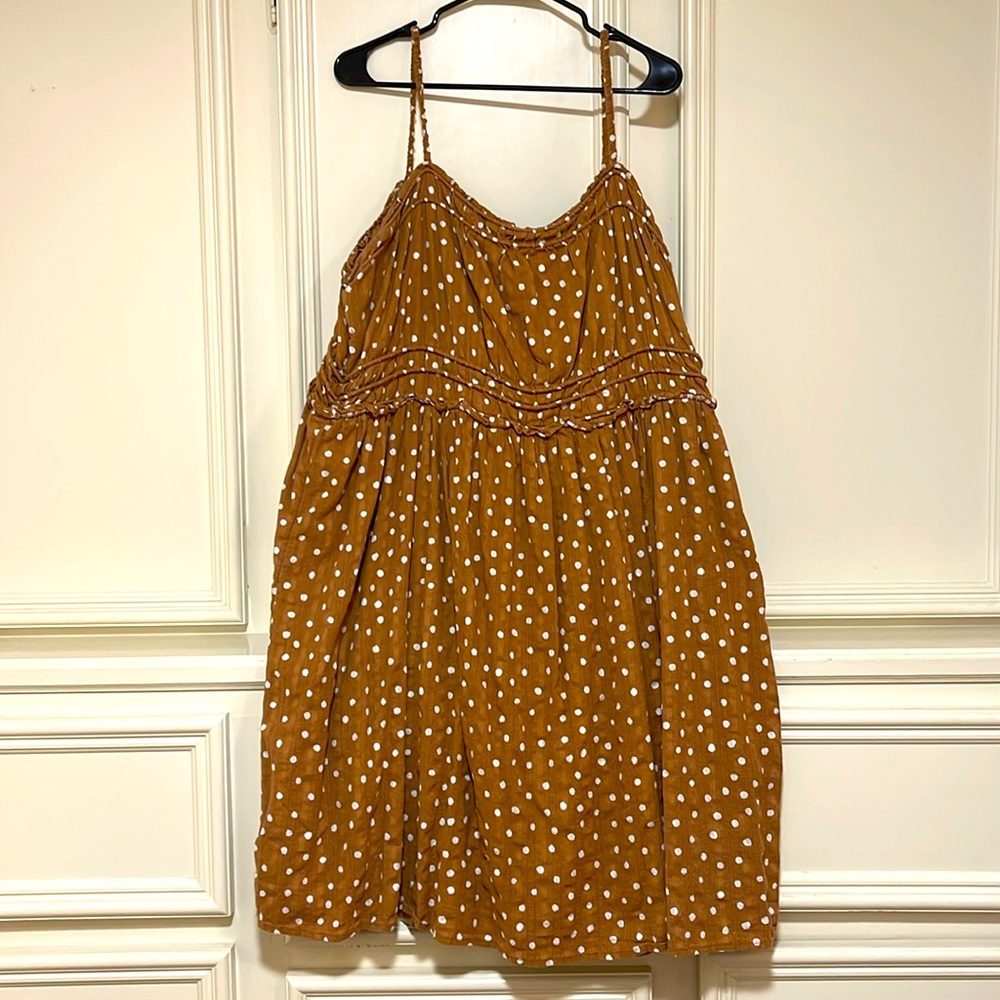 Brown and White Polka Dot Dress